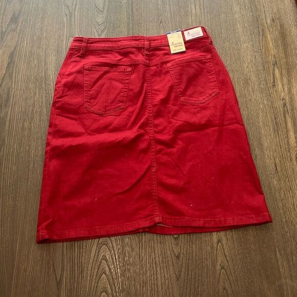 NWT Comfort Denim Mini Skirt Belted Size 13/14 - Picture 9 of 9